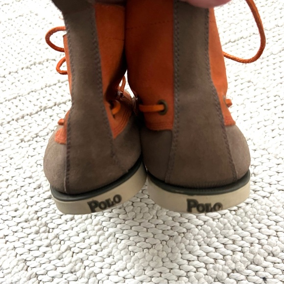 VTG POLO RALPH LAUREN Basildon Orange Brown Mens Boots Shoes Size 11.5 EUC - Picture 5 of 10